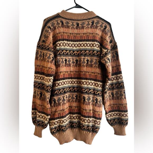 Peruvian Alpaca prints wool sweater hippie boho soft fabric - Picture 2 of 8
